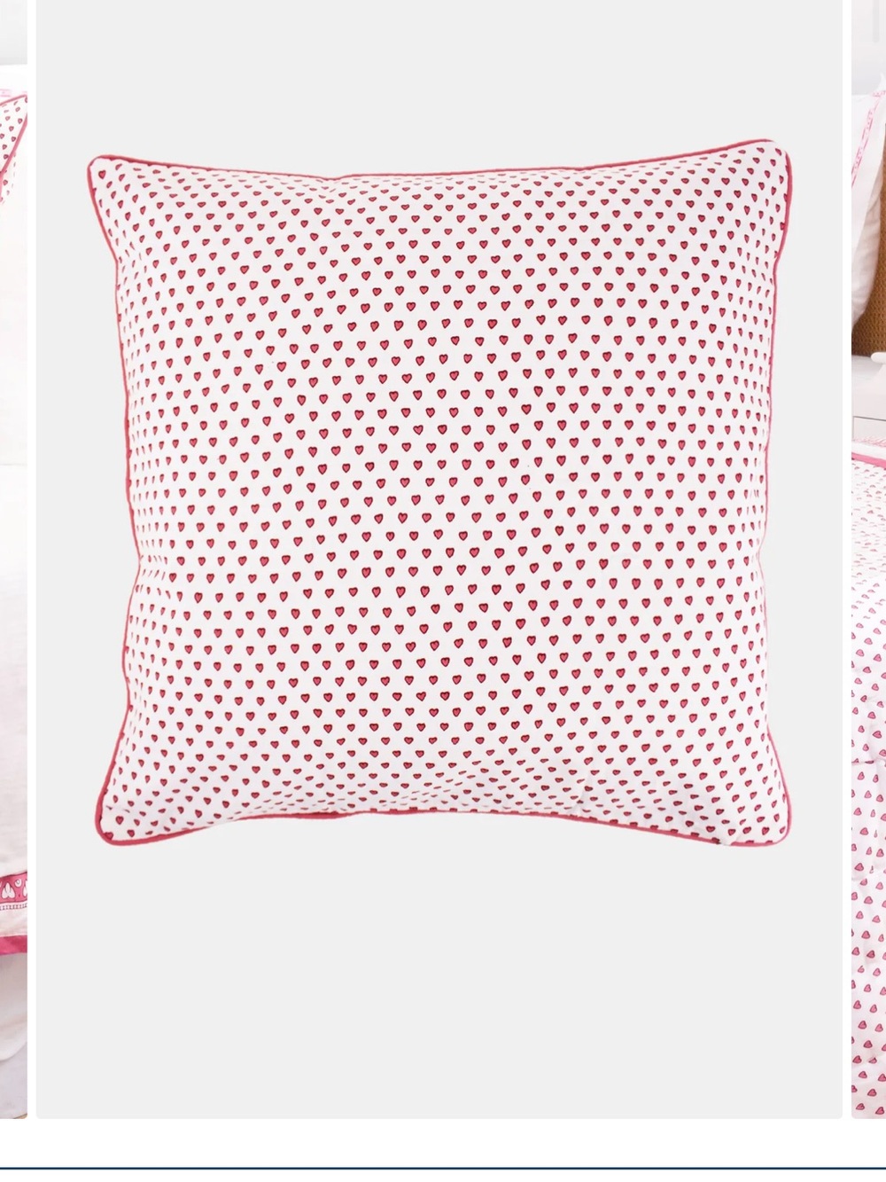Roller Rabbit Hearts Decorative Pillow Cover